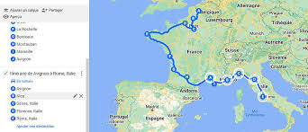 carte itinéraire voyage